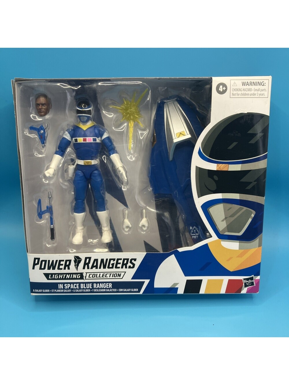 Power Rangers Lightning Collection In Space Blue Ranger & Galaxy Glider 6"New